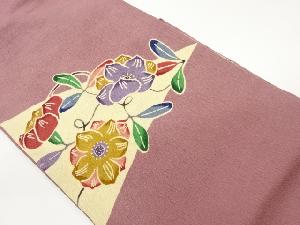 縮緬地花模様名古屋帯